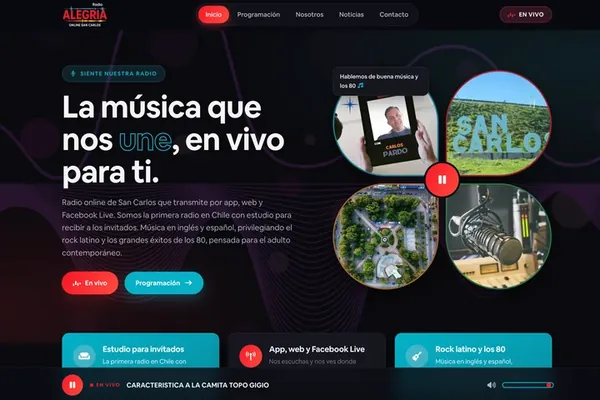 Sitio web alegriaradioonline.cl
