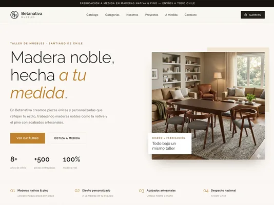 Sitio web betanativamuebles.cl