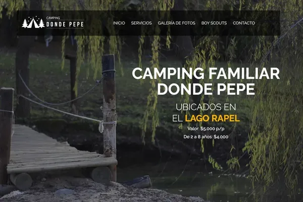 Sitio web campingdondepepe.cl