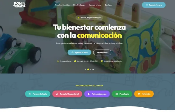 Sitio web centrofonoterapia.cl