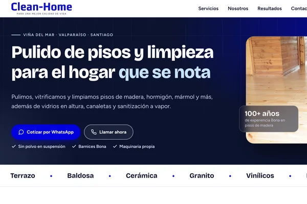 Sitio web clean-home.cl