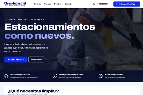 Sitio web clean-industrial.cl