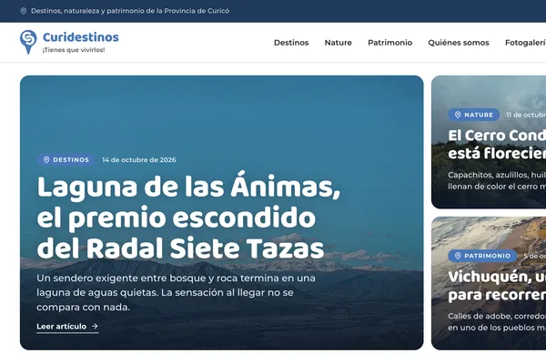Sitio web curidestinos.cl