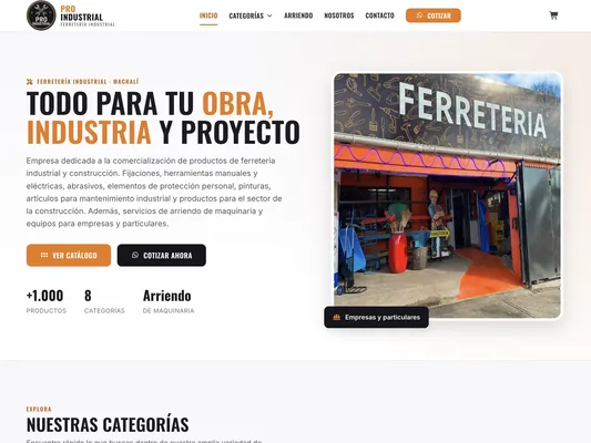 Sitio web ferreteriaproindustrial.cl