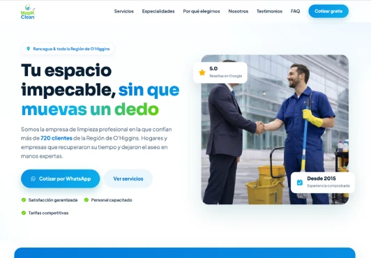Sitio web magikclean.cl