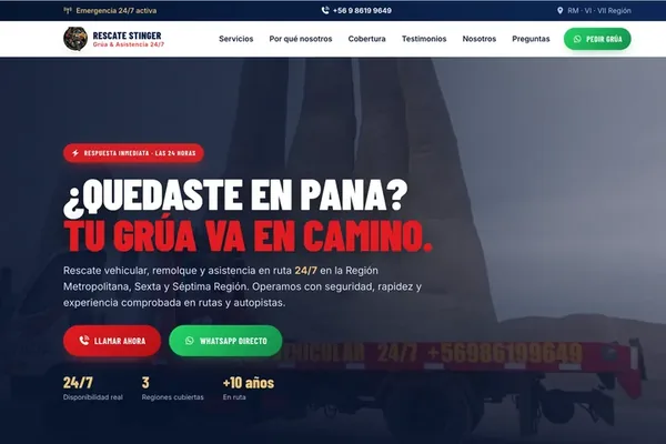 Sitio web rescatestinger.cl