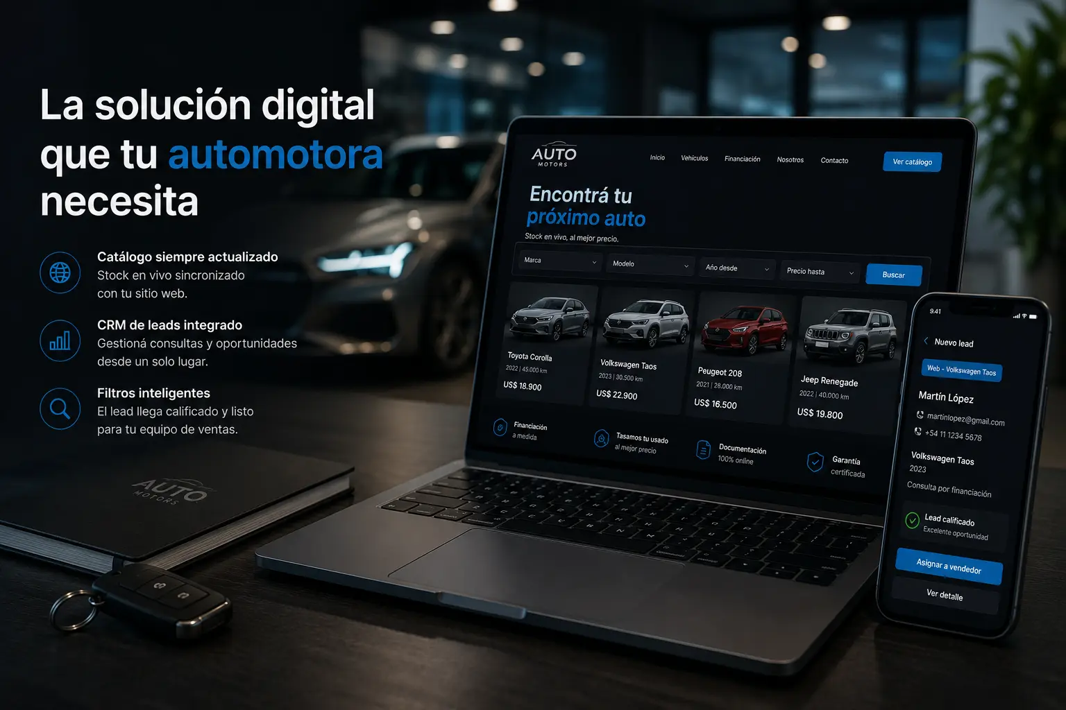 Páginas web para automotoras